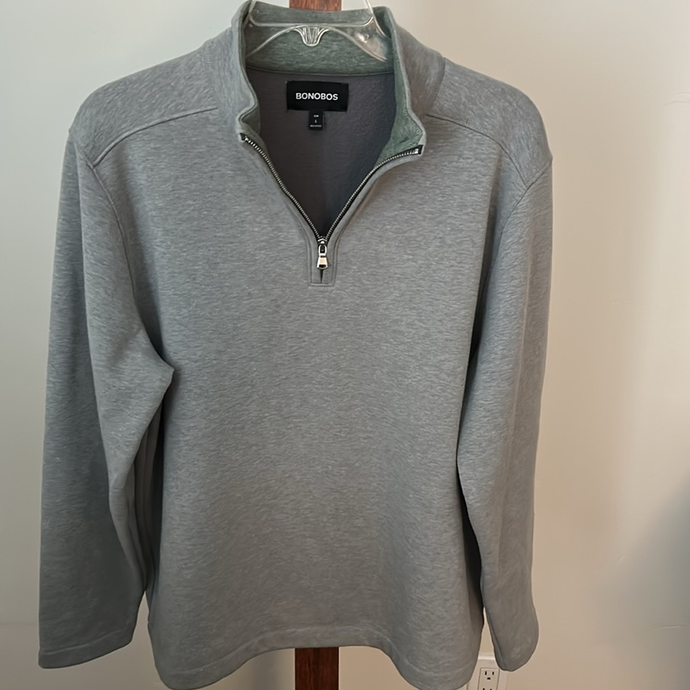 Bonobos 1/4 Zip Pullover Sweater Golf‎ Gray Men’s Size L slim